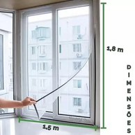 Tela Mosquiteiro Autocolante 150x180cm com Velcro – Proteção Contra Insetos com Conforto e Liberdade!