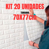 Kit 20 Placas 3D Autocolantes Tijolinho para Decoração - Fácil Aplicação, Pronto para Usar