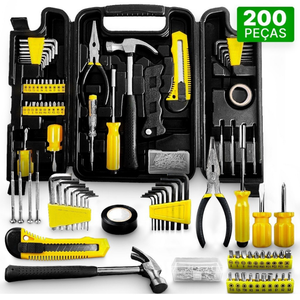 Kit de Ferramentas Profissional 200 Peças com Maleta – Praticidade, Resistência e Facilidade no Transporte para Obras e Manutenção