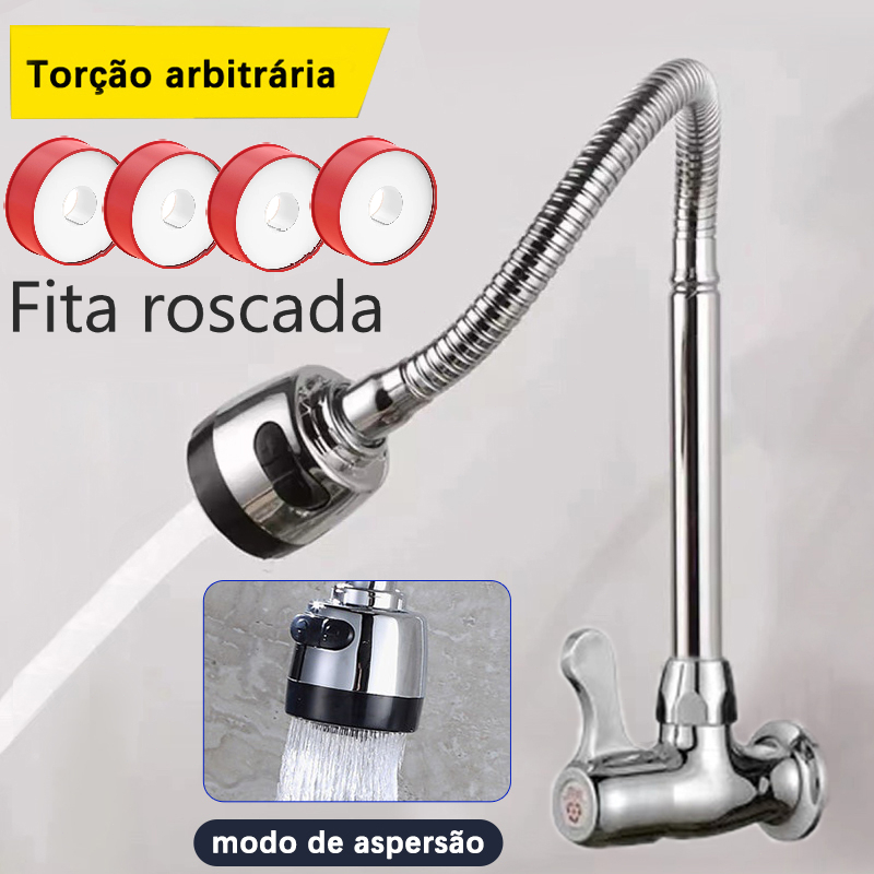 Torneira de Parede Preta Flexível Gourmet Duplo Jato – Estilo, Praticidade e Economia para Sua Cozinha!