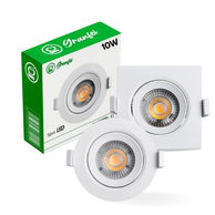 Kit 1, 3 ou 5 Luminária Teto Spot Led 10w Embutir Direcionável Bivolt Branco Frio 6500K Quente 3000K