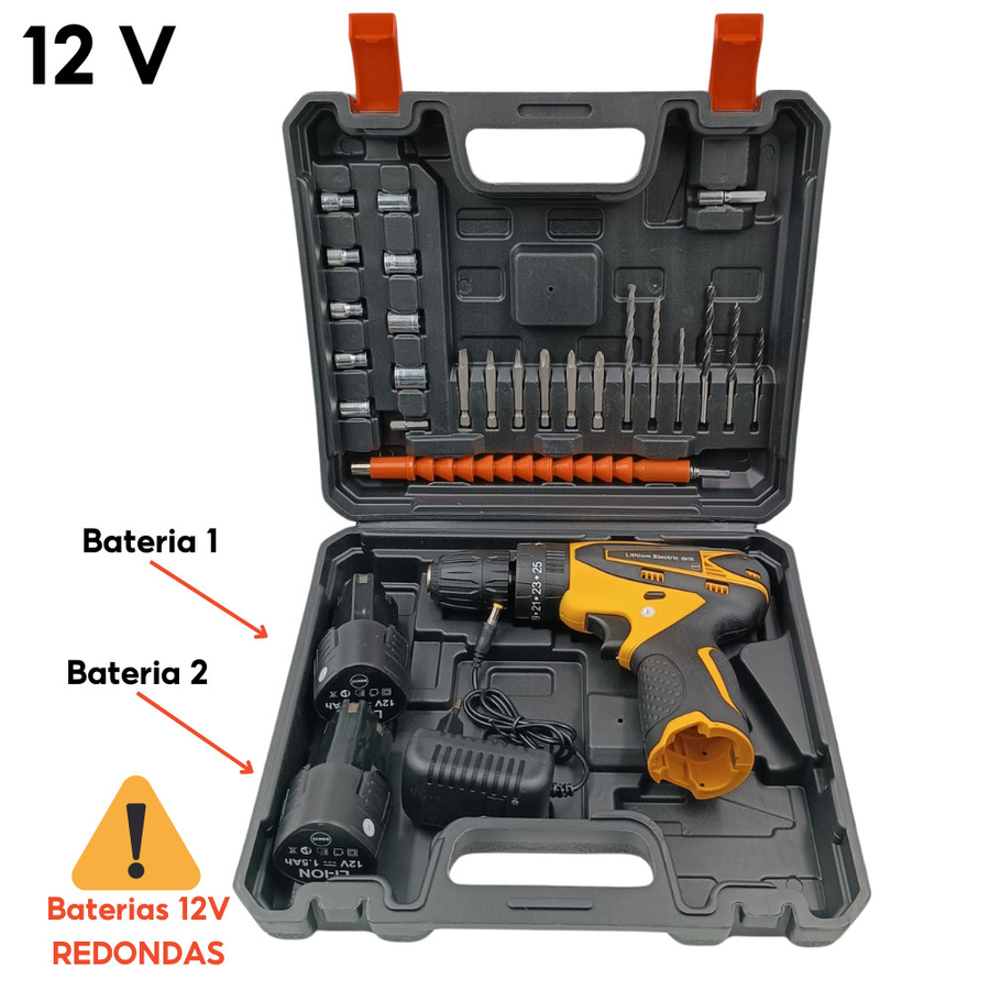 Parafusadeira e Furadeira 2 em 1 12V/21V – Kit Completo com 2 Baterias, Maleta e Acessórios | Agilidade e Potência na Palma da Sua Mão!