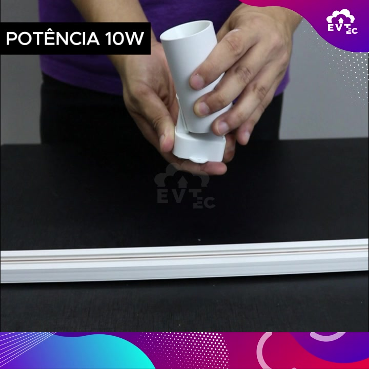 Kit Trilho Spot LED Eletrificado Preta Branca 10w Luz Frio Neutro Quente Interno Econômico Bivolt