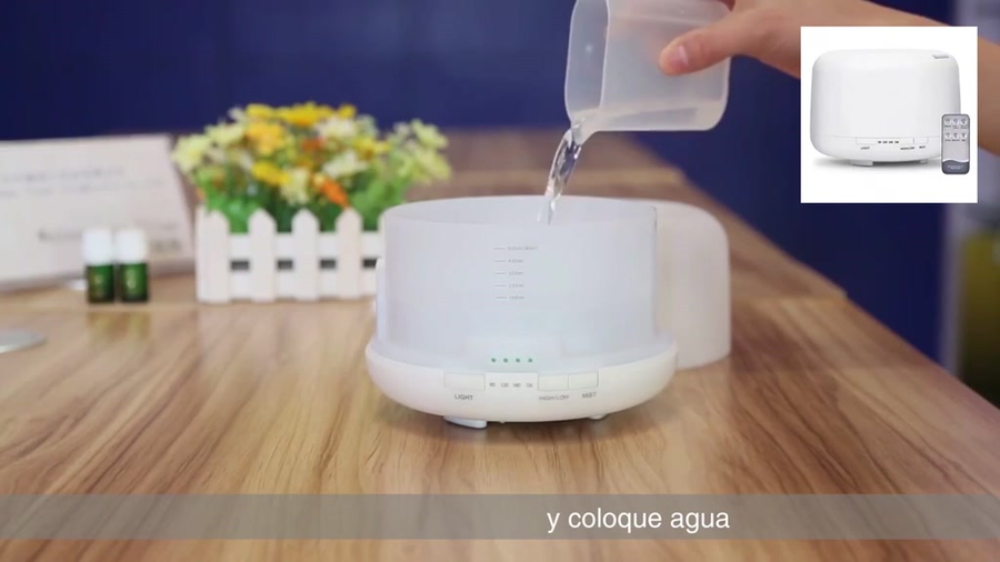 Umidificador Aromatizador 500ML com LED 7 Cores + Controle Remoto – Relaxamento, Ar Puro e Bem-Estar para Casa e Escritório, respire fundo e sinta a diferença!