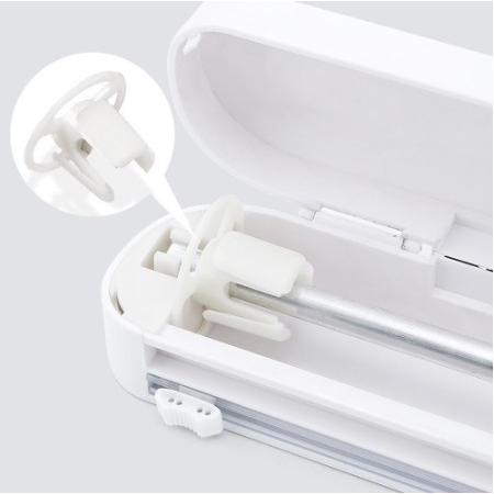 Cortador de Filme PVC com Ventosa Aderente – Suporte Ajustável, Prático e Higiênico para sua Cozinha Moderna!