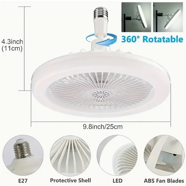 Ventilador de Teto com LED Moderno | Iluminação e Ventilação 2 em 1 | Controle Remoto, Silencioso, Econômico e Bivolt – Ideal para Quartos e Salas