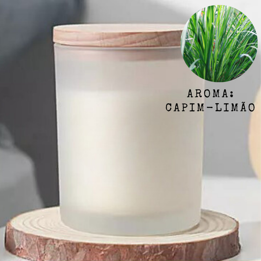 Vela Aromatizada Cera Vegetal com Copo Fosco e Tampa de Madeira – Para Quem Busca Bem-Estar, Estilo e Aconchego