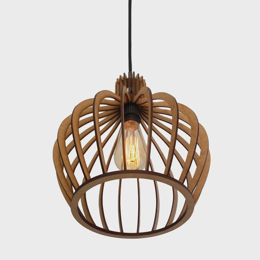 Kit com 3 Pendentes de Teto em MDF – Iluminação Estilosa, Aconchegante e Econômica para Transformar Qualquer Ambiente