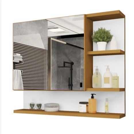 Armário Espelheira com Porta Cleópatra - Organize e Embeleze Seu Espaço! Disponível em Várias Cores