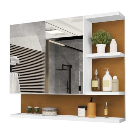 Armário Espelheira com Porta Cleópatra - Organize e Embeleze Seu Espaço! Disponível em Várias Cores