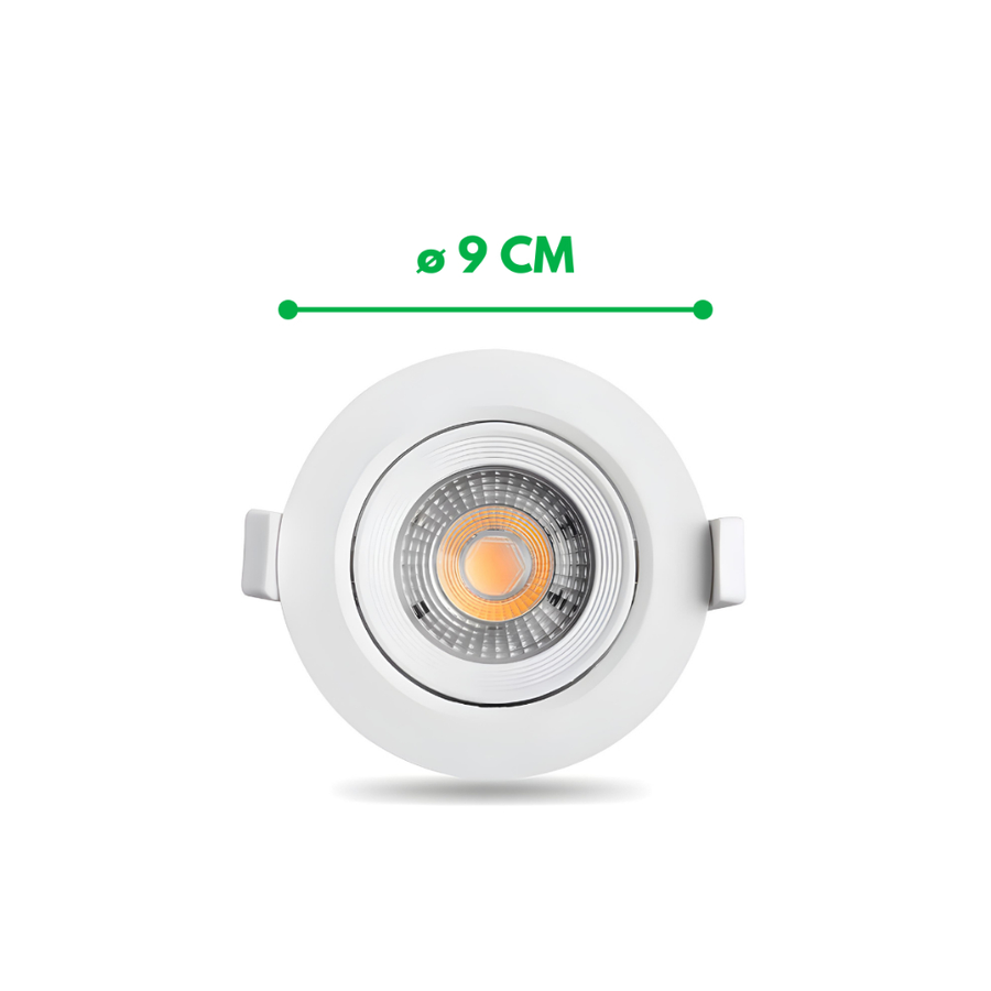 Luminária Teto Spot Led 10w Kit 1, 3 ou 5  Embutir Direcionável Bivolt Branco Frio 6500K Quente 3000K – Iluminação Eficiente e Moderna para Ambientes Comerciais e Residenciais