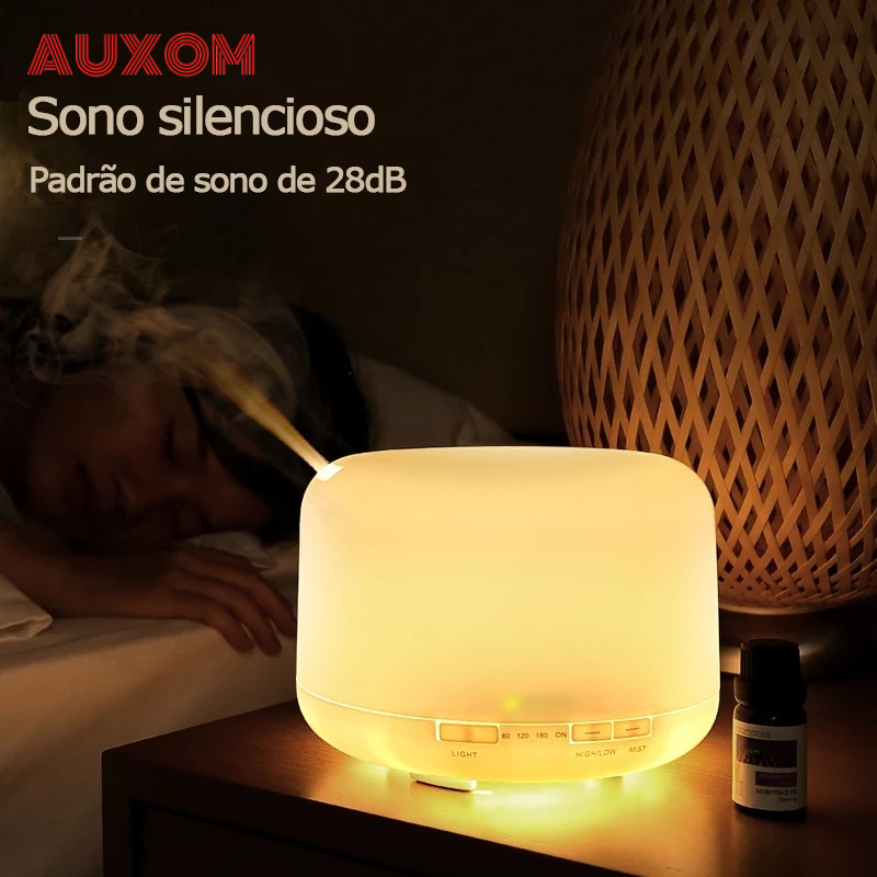 Umidificador Aromatizador 500ML com LED 7 Cores + Controle Remoto – Relaxamento, Ar Puro e Bem-Estar para Casa e Escritório, respire fundo e sinta a diferença!