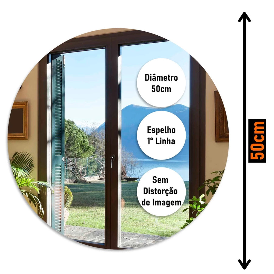 Espelho Decorativo Redondo 50cm – Elegância e Estilo para Sua Decoração de Ambientes