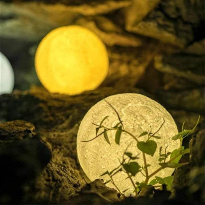 Lâmpada Lunar 3D com Toque – Luz Noturna Decorativa Infantil para Conforto, Magia e Bem-Estar em Casa