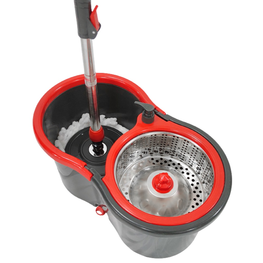 Mop Giratório 360° PowerMaid Original – Balde com Cesto Inox | Praticidade, Economia e Limpeza Profunda Para Quem Valoriza o Tempo e a Casa!