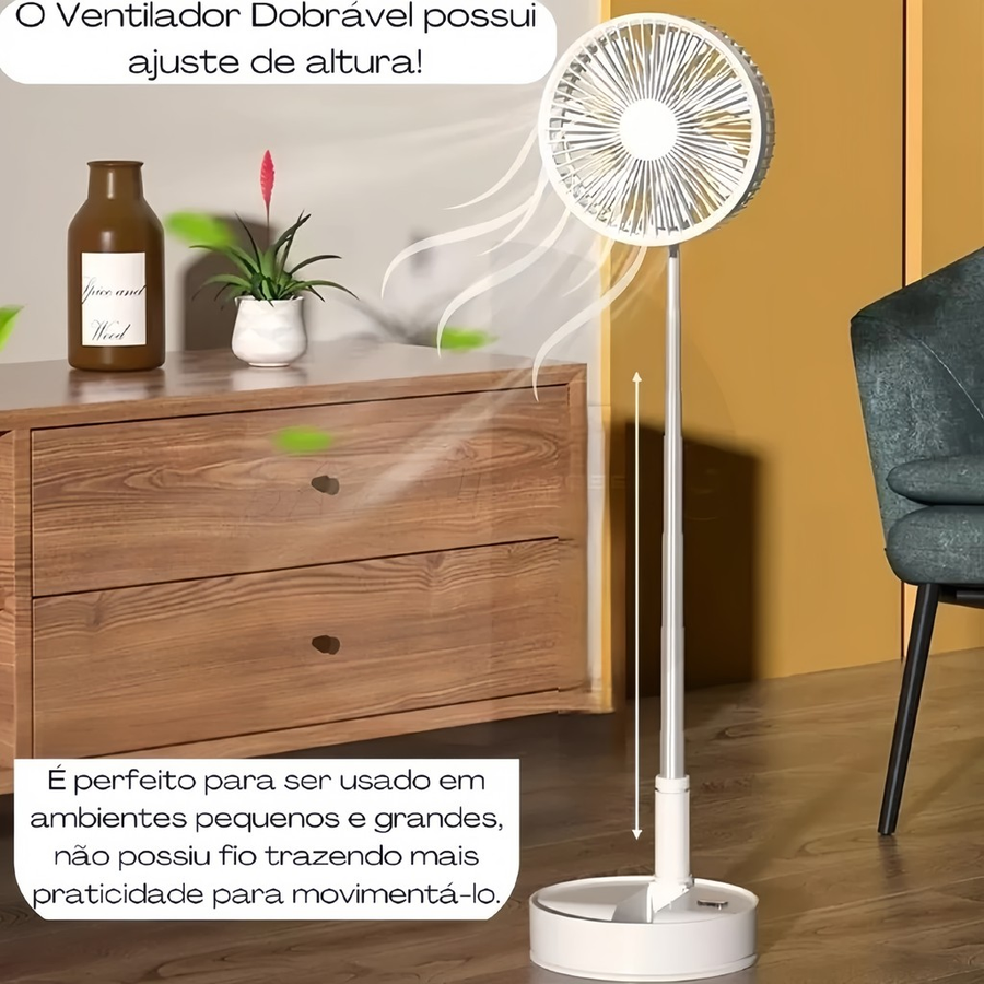 Ventilador de Mesa Portátil USB Recarregável – Frescor Instantâneo e Praticidade em Qualquer Lugar!