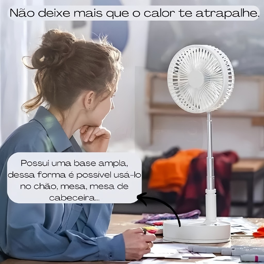 Ventilador de Mesa Portátil USB Recarregável – Frescor Instantâneo e Praticidade em Qualquer Lugar!