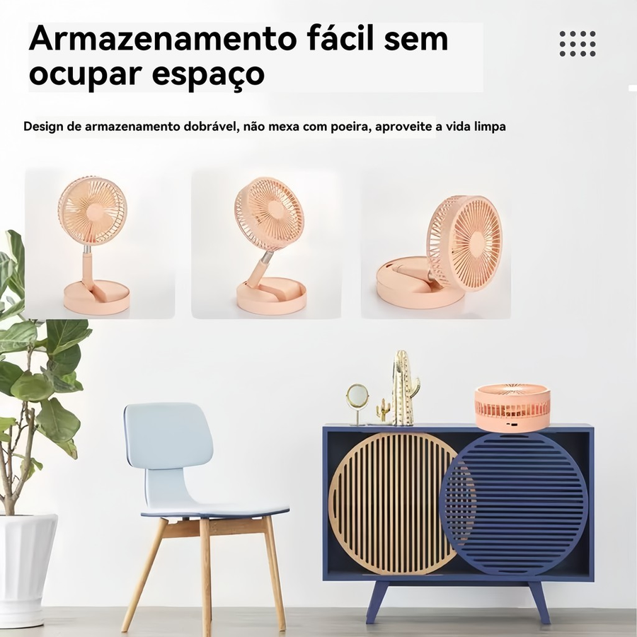 Ventilador de Mesa Portátil USB Recarregável – Frescor Instantâneo e Praticidade em Qualquer Lugar!