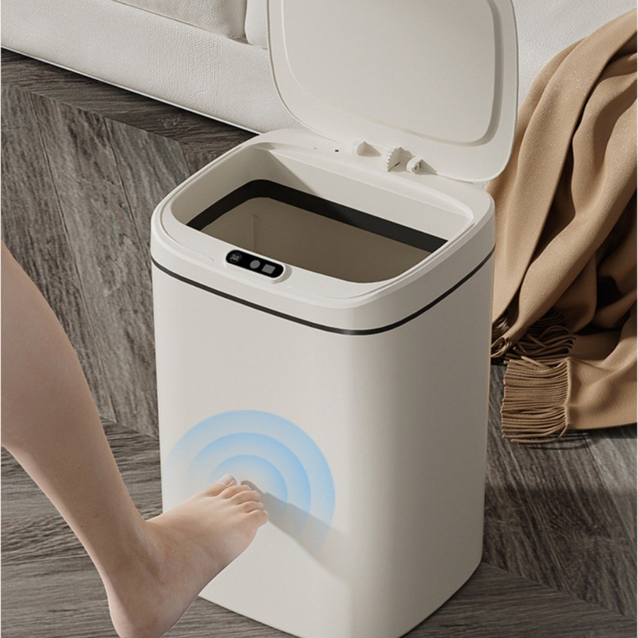 Lixeira Com Sensor Automático Inteligente Abre Fácil Em Toque Cesto Lixo para Casa, Quarto, Banheiro Cozinha, Escritório 15 L