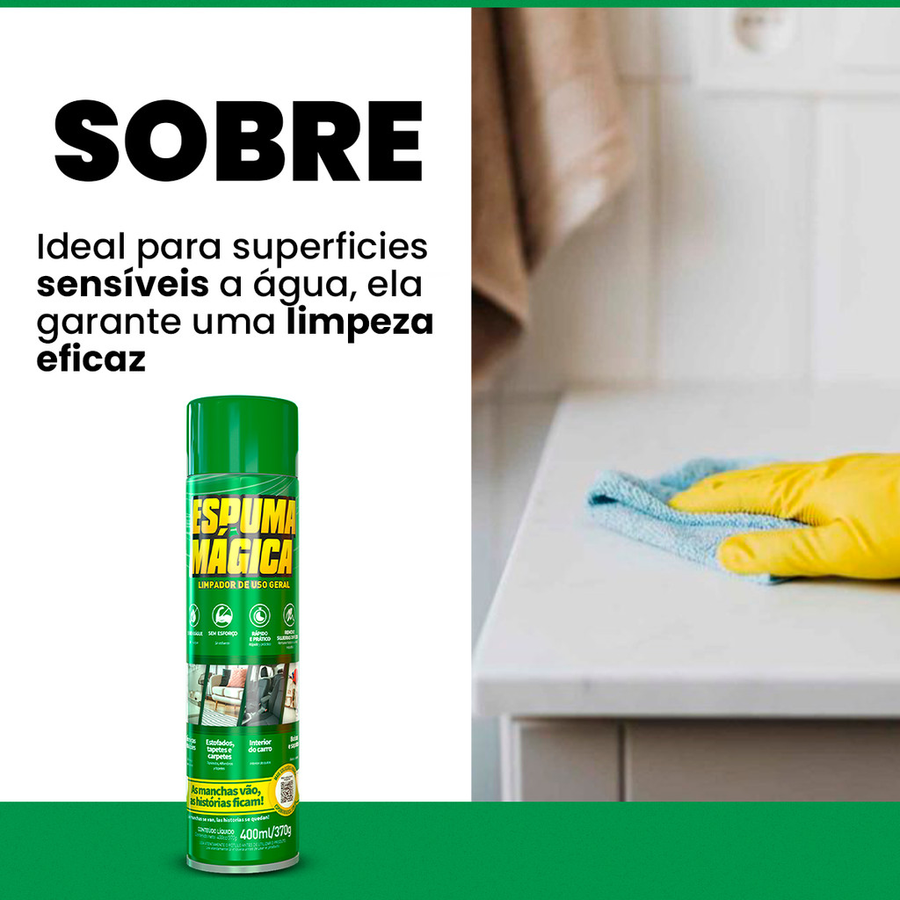 Espuma Mágica Proauto 400ml - Limpeza a Seco para Uso Geral - Praticidade e Eficiência em Cada Aplicação