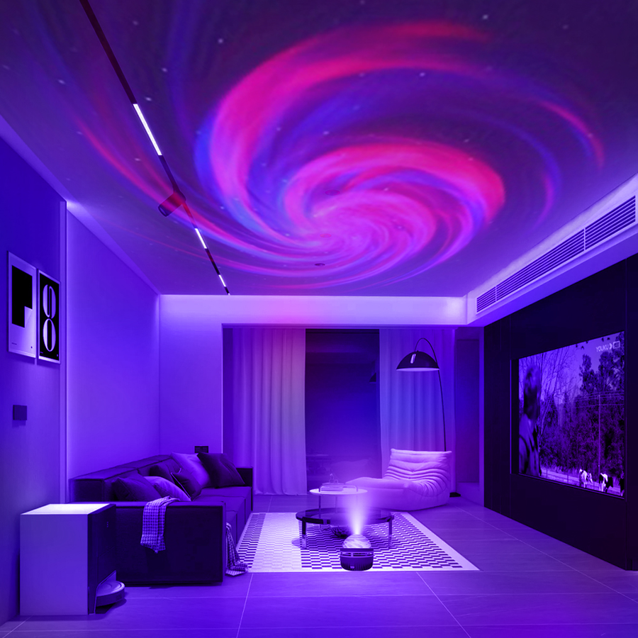Projetor Estrela LED Rotativo | Luz de Nebulosa e Onda Oceânica – Crie Ambientes Mágicos para Relaxar, Encantar e Presentear!