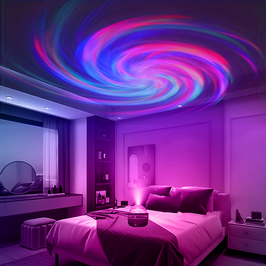 Projetor Estrela LED Rotativo | Luz de Nebulosa e Onda Oceânica – Crie Ambientes Mágicos para Relaxar, Encantar e Presentear!